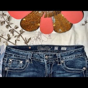 Miss Me, size 29 comfy blue jeans. Miss Me , size 30 Bermuda shorts.
